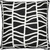Irregular Striped Square Throw Pillow - 22" - Black and White - IMAGE 2