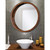 Beveled Wooden Framed Round Wall Mirror - 33" - Walnut Finish - IMAGE 1