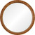 33" Walnut Brown Wooden Framed Round Wall Mirror - IMAGE 1