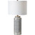25" Op Art Table Lamp with White Drum Shade - IMAGE 1
