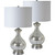 Set of 2 Antique Mercury Glass Table Lamps with White Drum Shade 25.25" - IMAGE 1