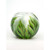 7" White and Green Tropical Leaves Round Glass Vase - IMAGE 2