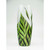 15.75" Green Tropical Leaves Amphora Glass Vase - IMAGE 2
