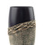 11.75" Black and Beige Abstract Barrel Glass Vase - IMAGE 2