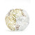 7" Gold and White Floral Round Glass Vase - IMAGE 1