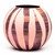 7" Pink and Brown Vertical Striped Round Glass Vase - IMAGE 2