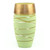 11.75" Green and Gold Minimalist Barrel Glass Vase - IMAGE 1