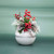 7" Gray and White Brushstrokes Round Glass Vase - IMAGE 2