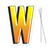 18" Yellow and Black Letter "W" Plastic Yard Sign with Metal Stakes - IMAGE 1