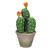 Flowering Artificial Column Cactus with Ceramic Pot - 12.5" - Green and Beige - IMAGE 1