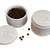 Set of 2 White Unique Salt and Pepper Cellars, 2" - IMAGE 1