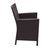 35.5" Brown Patio Dining Arm Chair with Sunbrella White Cushion - IMAGE 4