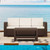 55" Brown Outdoor Patio Sofa with Natural Beige Sunbrella Cushion - IMAGE 6