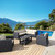 5 Piece Gray Outdoor Patio Sectional with Natural Beige Sunbrella Cushion 81.5" - IMAGE 5