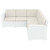5 Piece White Outdoor Patio Sectional with Natural Beige Sunbrella Cushion 81.5" - IMAGE 2