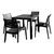 5-Piece Gray Stackable Square Outdoor Patio Dining Set 33" - IMAGE 1