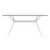 55" White Sleek Rectangular Outdoor Patio Dining Table - IMAGE 2