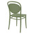 33.5" Olive Green Stackable Outdoor Patio Armless Chair - IMAGE 2