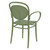 33.5" Olive Green Stackable Outdoor Patio XL Arm Chair - IMAGE 2