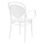 33.5" White Stackable Outdoor Patio XL Arm Chair - IMAGE 2