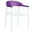 32" White and Purple Transparent Stackable Outdoor Patio Dining Arm Chair - IMAGE 1