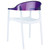 32" White and Purple Transparent Stackable Outdoor Patio Dining Arm Chair - IMAGE 2