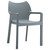 Curved Backrest Outdoor Patio Dining Arm Chair - 34" - Gray - IMAGE 2