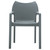 Curved Backrest Outdoor Patio Dining Arm Chair - 34" - Gray - IMAGE 3