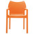 33" Orange Outdoor Patio Solid Dining Arm Chair - IMAGE 2