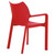 33" Red Outdoor Patio Solid Dining Arm Chair - IMAGE 2