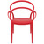 33" Red Outdoor Patio Round Dining Arm Chair - IMAGE 5