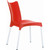 33.25" Red and White Stackable Outdoor Patio Dining Chair - IMAGE 2