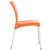 31.5" Orange and White Stackable Outdoor Patio Armless Dining Chair - IMAGE 3