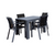 5-Piece Gray Resin Patio Dining Set with Extension Table and Sling Arm Chairs 55" - IMAGE 1
