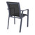 35.5" Gray and Black Resin Sling Outdoor Dining Arm Chair - IMAGE 2