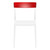 33" White and Red Patio Dining Chair - IMAGE 3