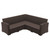 5 Piece Brown Outdoor Patio Sectional with Natural Beige Sunbrella Cushion 81.5" - IMAGE 3