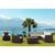 5 Piece Brown Outdoor Patio Sectional with Natural Beige Sunbrella Cushion 81.5" - IMAGE 6