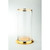 Cylindrical Glass Vase - 18" - Clear and Gold - IMAGE 1