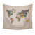 57.50" Brown  "Adventure Await" Map Wall Tapestry - IMAGE 1