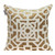 Geometric Lattice Velvet Throw Pillow - 18" - Beige and Gold - IMAGE 2