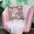 Handcrafted Floral Stitch Throw Pillow - 18" - Multicolor - IMAGE 1