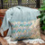 20" Blue and Gold Embroidered Tapestry Rectangular Throw Pillow