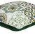 22" White and Green Cotton Tapestry Square Throw Pillow - IMAGE 4