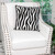 Zebra Print Cotton Throw Pillow - 20" - Black and White - IMAGE 1