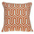 Geometric Embroidered Cotton Throw Pillow - 20" - Orange and White - IMAGE 2