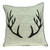 20” Tan and Black Lodge Style Antlers Knitted Square Throw Pillow - IMAGE 1