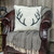 Knitted Antler Design Lodge Style Cotton Throw Pillow - 20" - Beige and Black - IMAGE 1