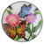 19" Floral and Butterfly Glass Patio Side Table - IMAGE 3