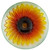 20.5" Orange and Yellow Sunflower Glass Bird Bath with Stand - IMAGE 3